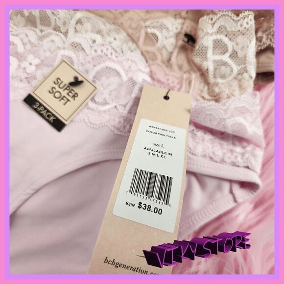 NWT  Signature Comfort: {BCBG} 3-Pack Brief Panties, Size L NWT - Picture 2 of 4